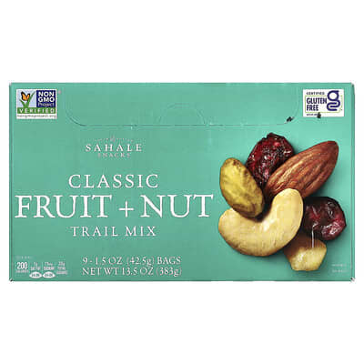 Trail Mix, Classic Fruit + Nut, 9 Packs, 1.5 oz (42.5 g) Each