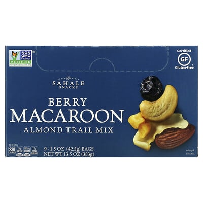 Almond Trail Mix, Berry Macaroon, 9 Packs, 1.5 oz (42.5 g) Each