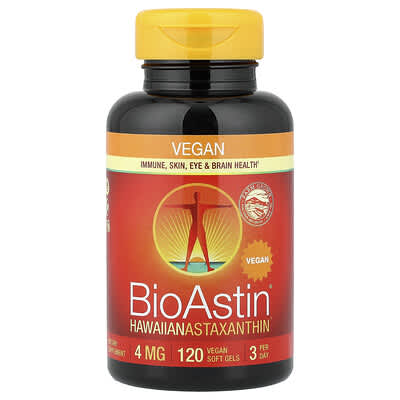 BioAstin®, Hawaiian Astaxanthin, 4 mg, 120 Vegan Soft Gels