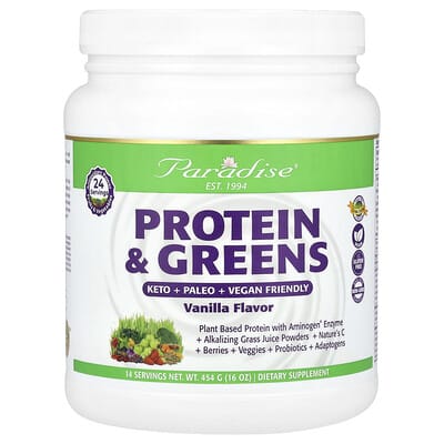 Протеин Paradise Herbs Protein & Greens, Vanilla, 16 oz (454 g)