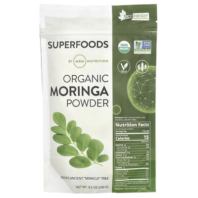 Organic Moringa Powder, 8.5 oz (240 g)