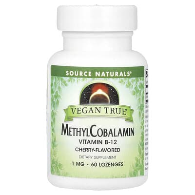 Vegan True®, MethylCobalamin, Cherry , 1 mg, 60 Lozenges