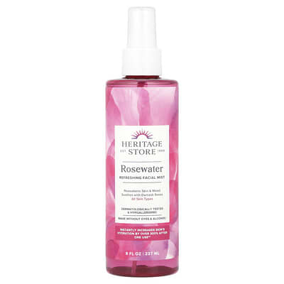 Освежающий мист для лица с розовой водой, для всех типов кожи, 8 fl oz (237 ml)
