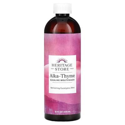 Alka-Thyme щелочной ополаскиватель для рта, освежающий эвкалипт и мята, 16 fl oz (473 ml)