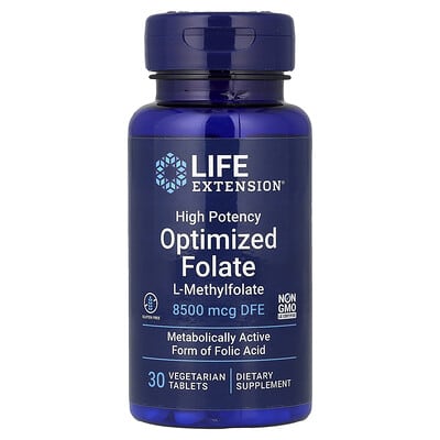 Optimized Folate, High Potency , 8,500 mcg DFE, 30 Vegetarian Tablets