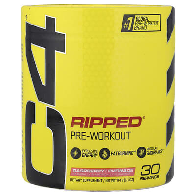 Предтренировочный комплекс C4 Ripped®, малина-лимон, 6.1 oz (174 g)