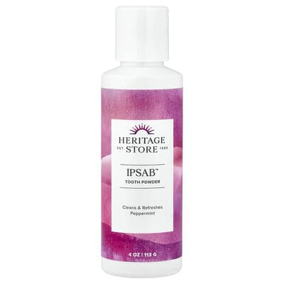 Heritage Store IPSAB™ зубной порошок, перечная мята, 4 oz (113 g)