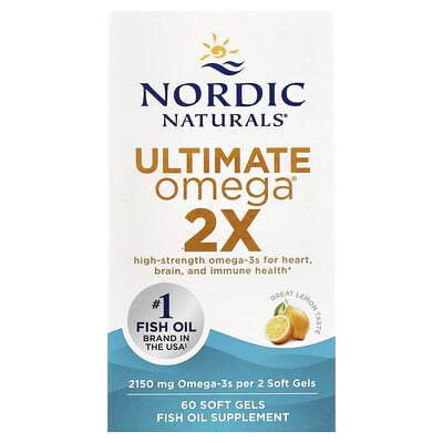 Ultimate Omega® 2X, Lemon, 60 Softgels (1,075 mg per Softgel)