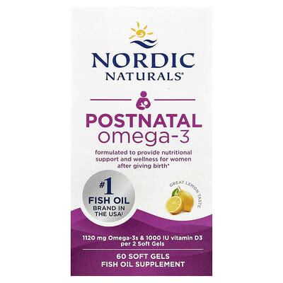 Postnatal Omega-3, Lemon, 60 Soft Gels