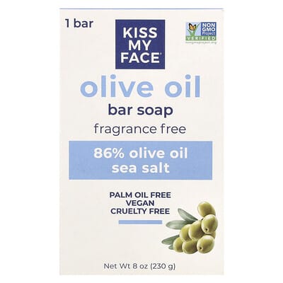 Bar Soap, Olive Oil & Sea Salt, Fragrance Free, 8 oz (230 g)