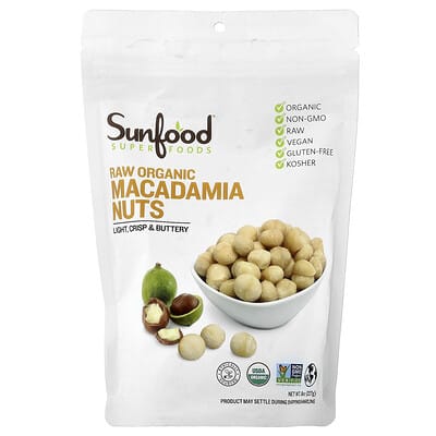 Raw Organic Macadamia Nuts, 8 oz (227 g)
