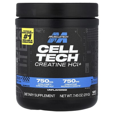 Cell Tech™ Creatine HCL+, без вкуса, 7.45 oz (211 g)