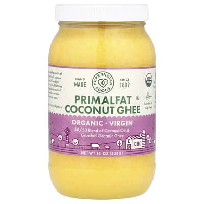 Органическое кокосовое гхи PrimalFat, 15 oz (425 g)