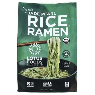 Органическая рисовая лапша Jade Pearl Ramen™, 4 упаковки, 10 oz (283 g)