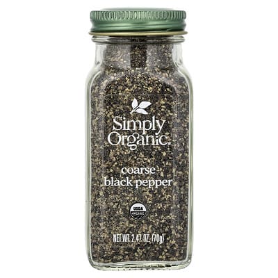 Organic Coarse Black Pepper, 2.47 oz (70 g)