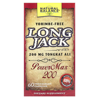 Natural Balance Long Jack PowerMax™ 60 вегетарианских капсул (100 mg на капсулу)