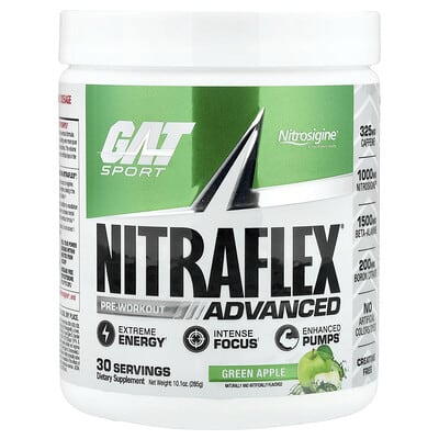 Sport, NITRAFLEX® Advanced, Pre-Workout, Green Apple, 10.1 oz (285 g)