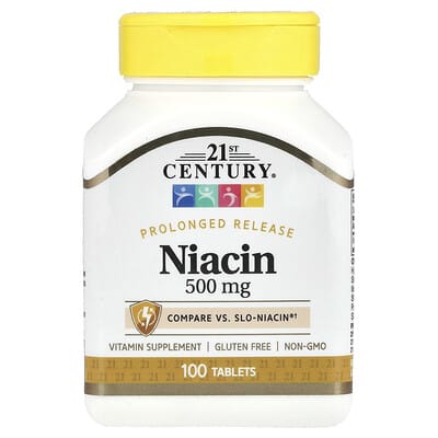 Prolonged Release Niacin, 500 mg, 100 Tablets