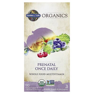 Organics, Prenatal Once Daily Multi, 90 Vegan Tablets