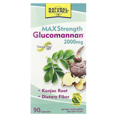 Glucomannan, Max Strength, 90 Capsules (740 mg per Capsule)