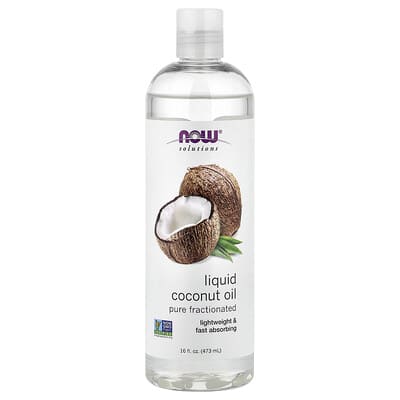 NOW Foods Solutions, жидкое кокосовое масло, чистое фракционированное, 16 fl oz (473 ml)