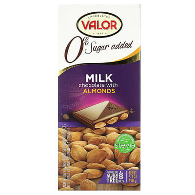 0% Sugar Added, Milk Chocolate with Almonds, 5.3 oz (150 g)