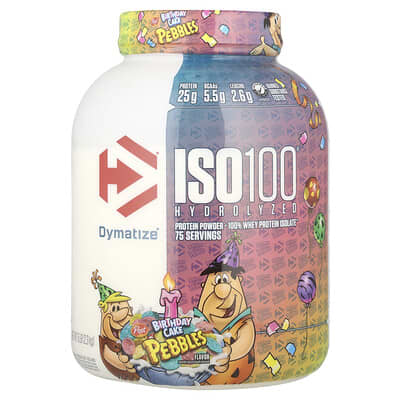 ISO100® Hydrolyzed, 100% Whey Protein Isolate, Birthday Cake Pebbles, 5 lb (2.3 kg)