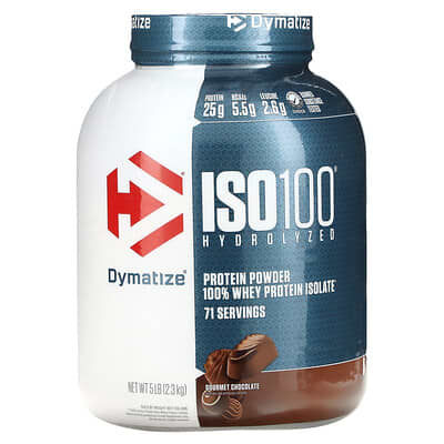 ISO100® Hydrolyzed, 100% Whey Protein Isolate, Gourmet Chocolate, 5 lb (2.3 kg)