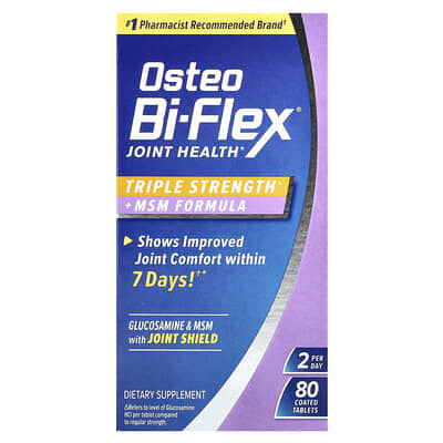 Joint Health, Triple Strength + MSM Formula, 80 Coated Tablets