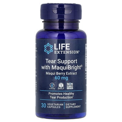 Tear Support with MaquiBright®, Maqui Berry Extract, 60 mg, 30 Vegetarian Capsules