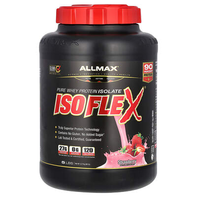ISOFLEX®, Pure Whey Protein Isolate, Strawberry, 5 lbs (2.27 kg)