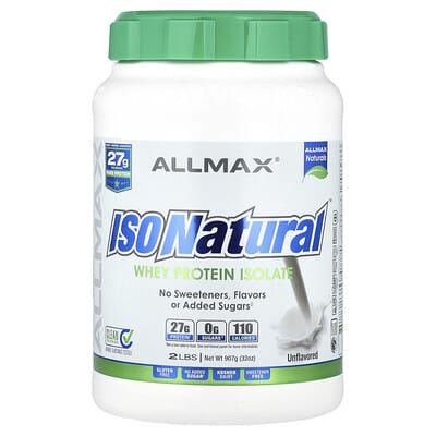ISONatural™, Whey Protein Isolate, Unflavored, 2 lbs (907 g)
