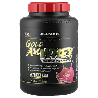 GOLD ALLWHEY®, Premium Whey Protein, Strawberry, 5 lbs (2.27 kg)