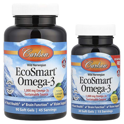 Wild Norwegian, EcoSmart® Omega-3, Natural Lemon, 120 Soft Gels