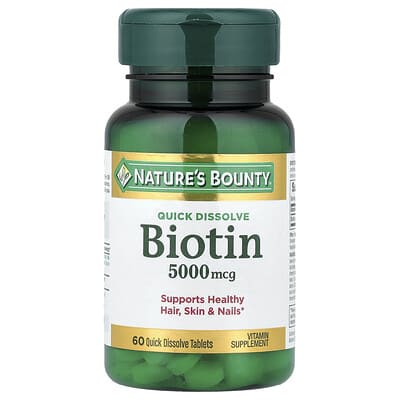 Biotin, Strawberry, 5,000 mcg, 60 Quick Dissolve Tablets