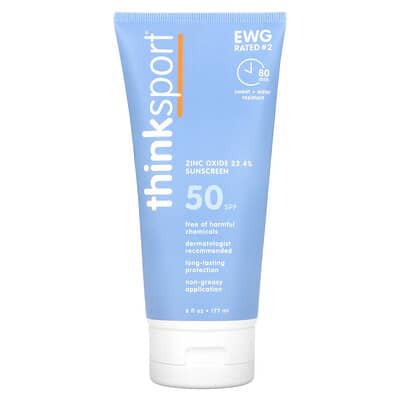 Thinksport, Zinc Oxide Sunscreen, SPF 50, 6 fl oz (177 ml)