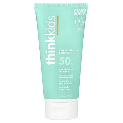 Thinkkids®, Zinc Oxide Sunscreen, SPF 50, 6 fl oz (177 ml)