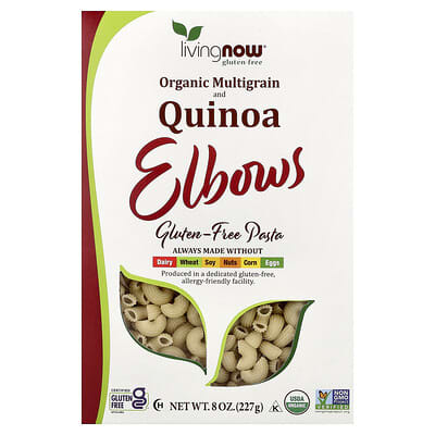 Living NOW®, Organic Multigrain and Quinoa Elbows, Gluten Free, 8 oz (227 g)