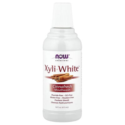 Ополаскиватель для рта NOW Foods Solutions, XyliWhite™, Cinnafresh, 16 fl oz (473 ml)