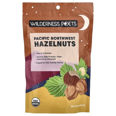 Wilderness Poets органические фундуки с тихоокеанского северо-запада, несоленые, 8 oz (226 g)