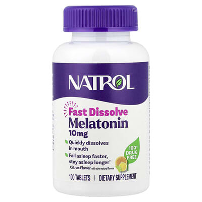 Melatonin, Fast Dissolve, Citrus, 10 mg, 100 Tablets