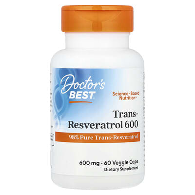 Trans-Resveratrol 600, 600 mg, 60 вегетарианских капсул