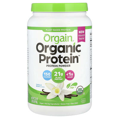Organic Protein™ Powder, Plant Based, Vanilla Bean, 2.03 lb (920 g)