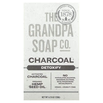 Bar Soap,  Charcoal, 4.25 oz (120 g)