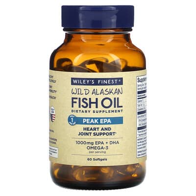 Рыбий жир Wild Alaskan Fish Oil, Peak EPA, 60 мягких капсул