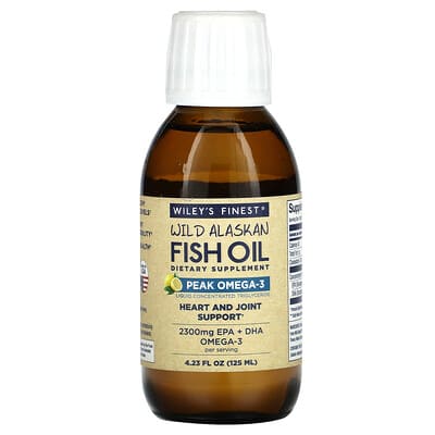 Wild Alaskan Fish Oil, Peak Omega-3, Natural Lemon, 4.23 fl oz (125 ml)