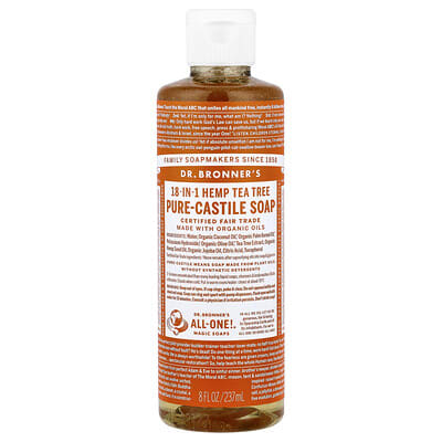 Магическое мыло Dr. Bronner's Pure-Castile Tea Tree, 8 fl oz (237 ml)