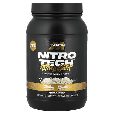 Nitro-Tech™ Whey Gold, Gourmet Whey Protein, Vanilla Cream, 2 lbs (907 g)
