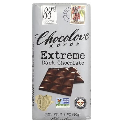 Extreme Dark Chocolate, 88% Cocoa, 3.2 oz (90 g)