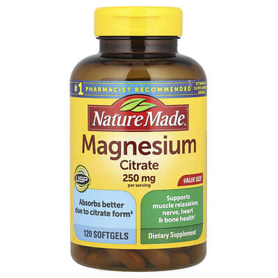 Magnesium Citrate, 120 Softgels (125 mg per Softgel)